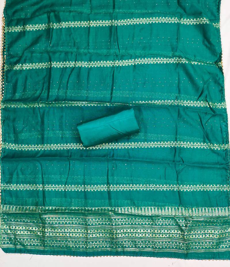 Women's sea green digital print cotton dress material