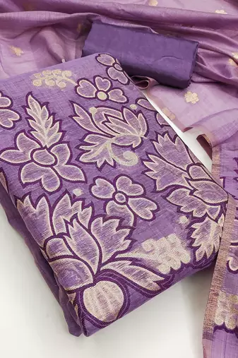  levender weaving emblishment dress material