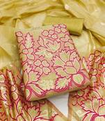 Women's light green weaving jacquard dress material