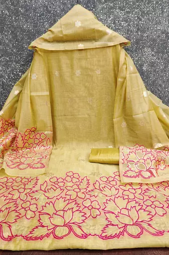  light green weaving jacquard dress material