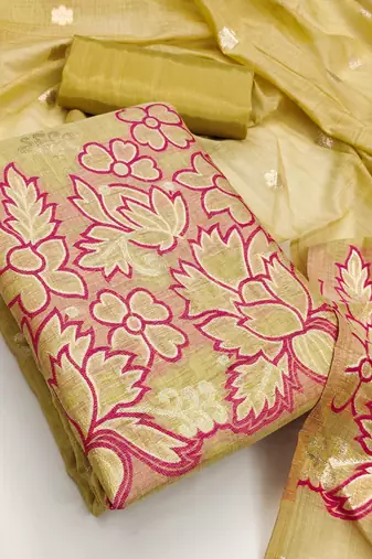  light green weaving jacquard dress material