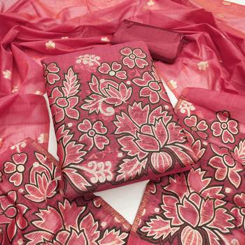  pink weaving cotton jacquard dress material 1