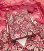  pink weaving cotton jacquard dress material