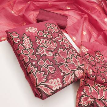  pink weaving cotton jacquard dress material 3