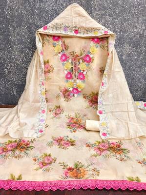  embroidery digital print silk dress material 2