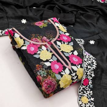  embroidery digital print silk dress material 3