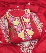 Women's embroidery digital print silk dress material