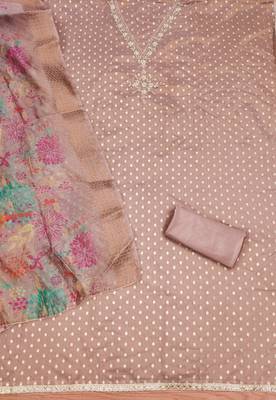  embroidery neck weaving silk dress material 2