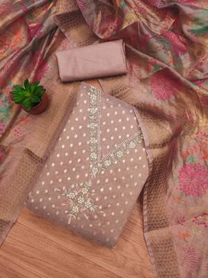  embroidery neck weaving silk dress material 3
