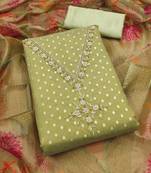  embroidery neck weaving silk dress material