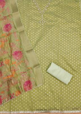  embroidery neck weaving silk dress material 2