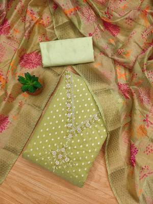  embroidery neck weaving silk dress material 3