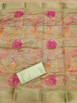 embroidery neck weaving silk dress material 4