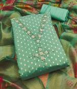 Women's embroidery weaving silk dress material