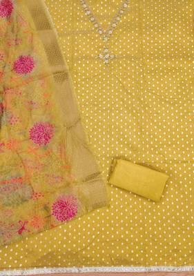  embroidery neck weaving silk dress material 2