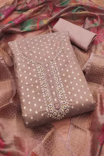 Women's embroidery weaving silk dress material