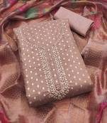 Women's embroidery weaving silk dress material