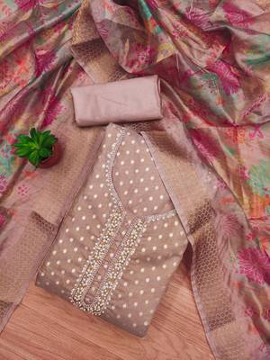 embroidery weaving silk dress material 3
