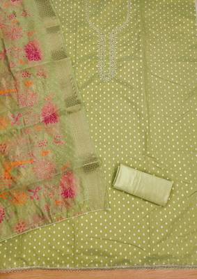  embroidery neck weaving silk dress material 2