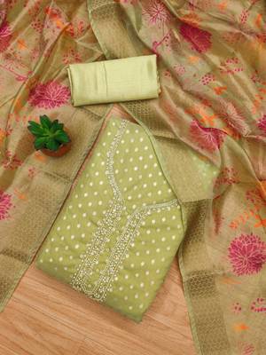  embroidery neck weaving silk dress material 3