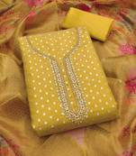 Women's embroidery neck weaving silk dress material