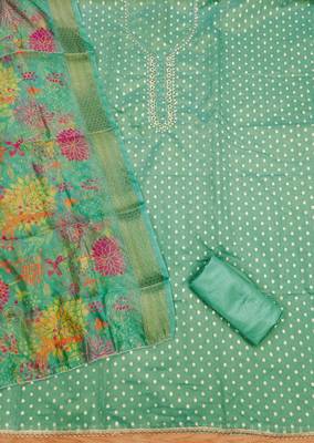  embroidery neck weaving silk dress material 2
