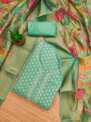  embroidery neck weaving silk dress material 3