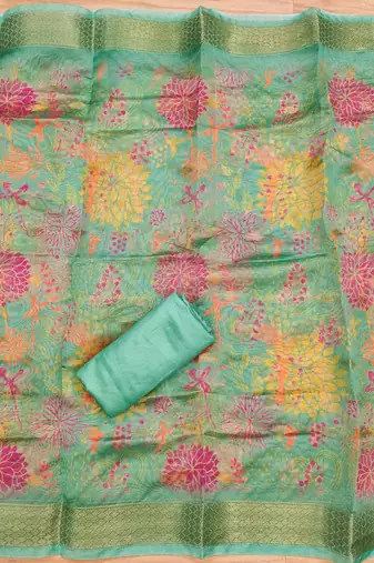  embroidery neck weaving silk dress material