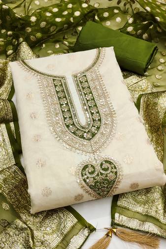 Women's embroidery jacquard dress material