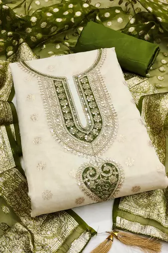 Women's embroidery jacquard dress material