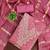 Women's pink embroidery work chanderi dress material