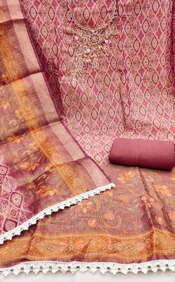  multi hand work cotton silk dress material 2