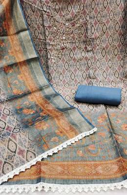  multi hand work cotton silk dress material 2