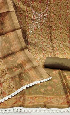 multi hand work cotton silk dress material 2