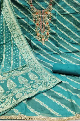  woven handwork cotton silk dress material