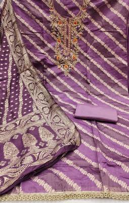  woven handwork cotton silk dress material 2