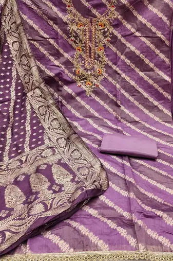  woven handwork cotton silk dress material