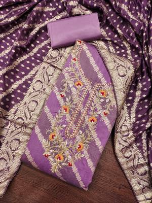  woven handwork cotton silk dress material 4