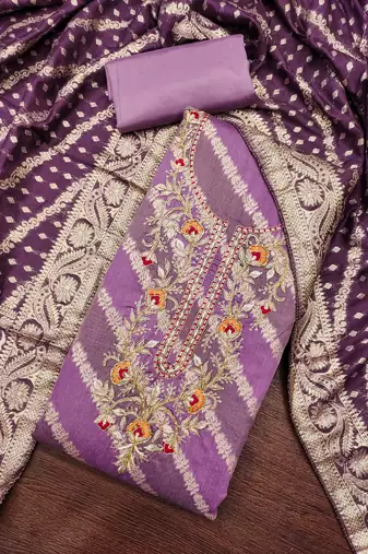  woven handwork cotton silk dress material