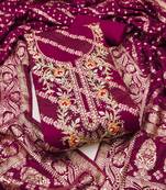 Women's woven handwork cotton silk dress material