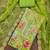 Women's green position print organja dress material
