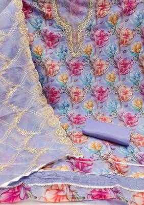  levender print organja dress material 2