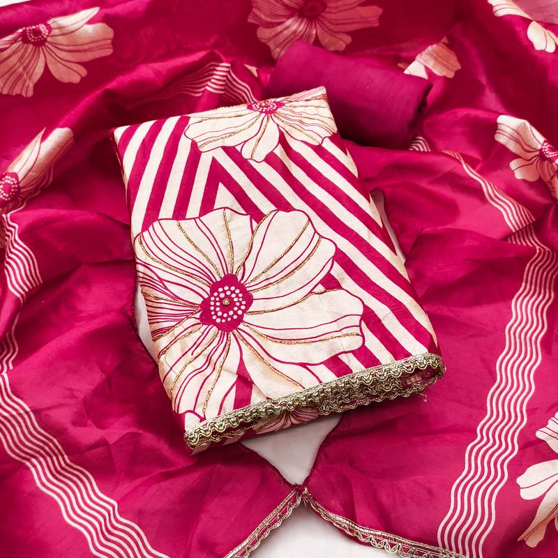 Women's multi digital print jharna silk dress material