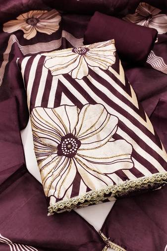 Women's multi digital print jharna silk dress material