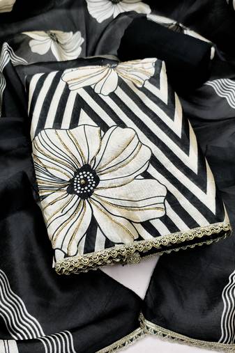 Women's multi digital print jharna silk dress material