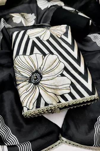 Women's multi digital print jharna silk dress material