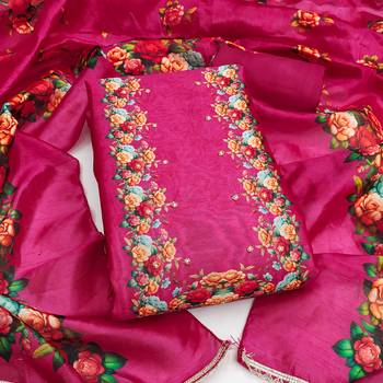  magenta printed jharna silk dress material 1