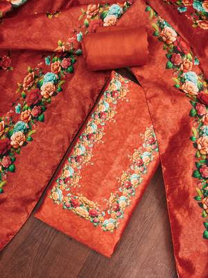  rust digital print jharna silk dress material 4