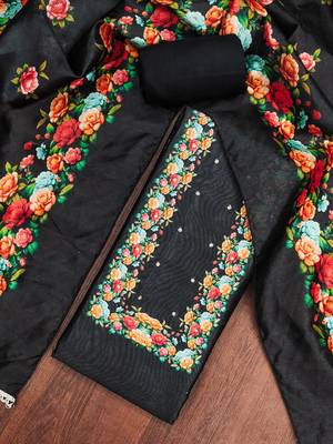  black digital print jharna silk dress material 4