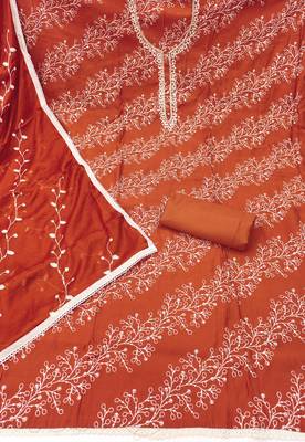  rust embroidery p v cotton dress material 2